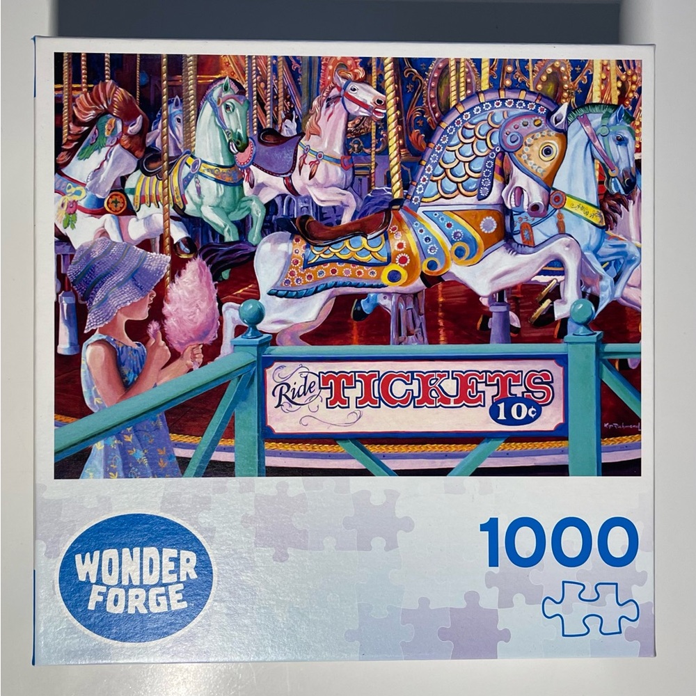 Wonder Forge - 1000pc Puzzle pieces - Cotton Candy Carousel